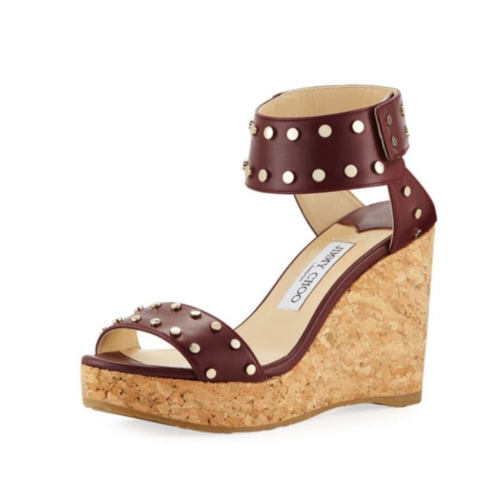 Jimmy Choo "Nelly" Vino/Gold Size 41/10.5 BNWT